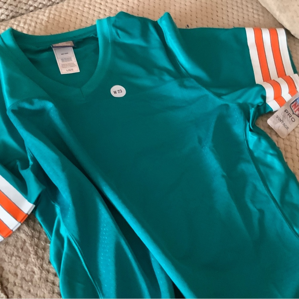 NFL Blue and Orange Jersey with Sporty Stripes